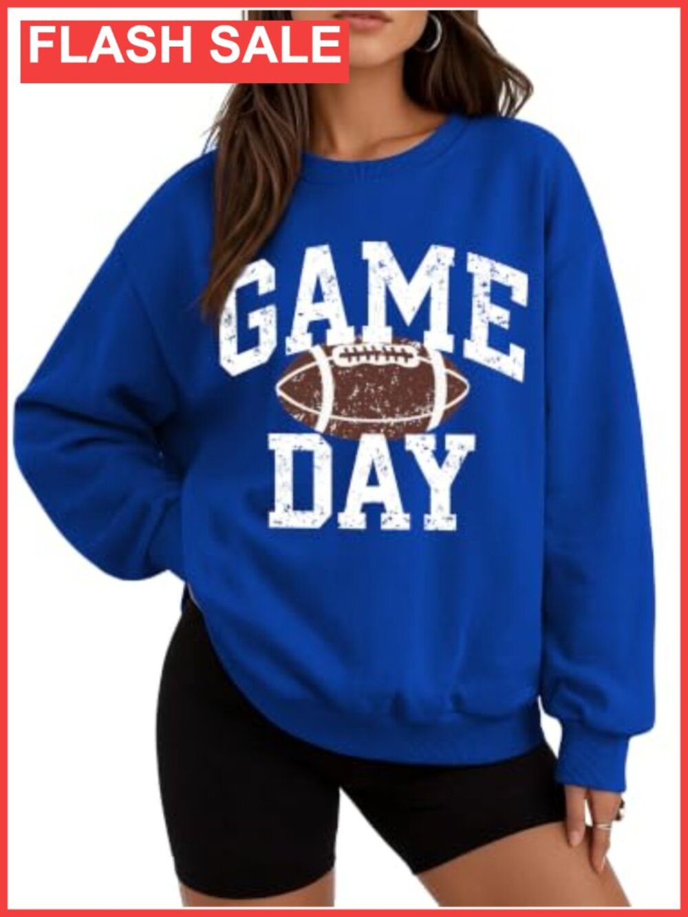 Football Graphic Sweatshirt Crew Neck Long Sleeve Pullover